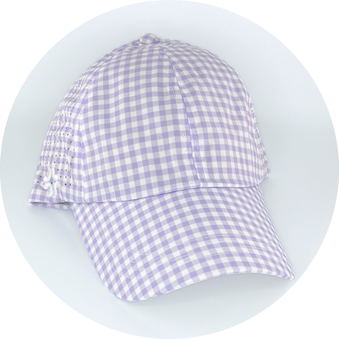 Gingham Print, Sun Goddess Cap, Tuck-In Strap UPF 50+ - VIMHUE